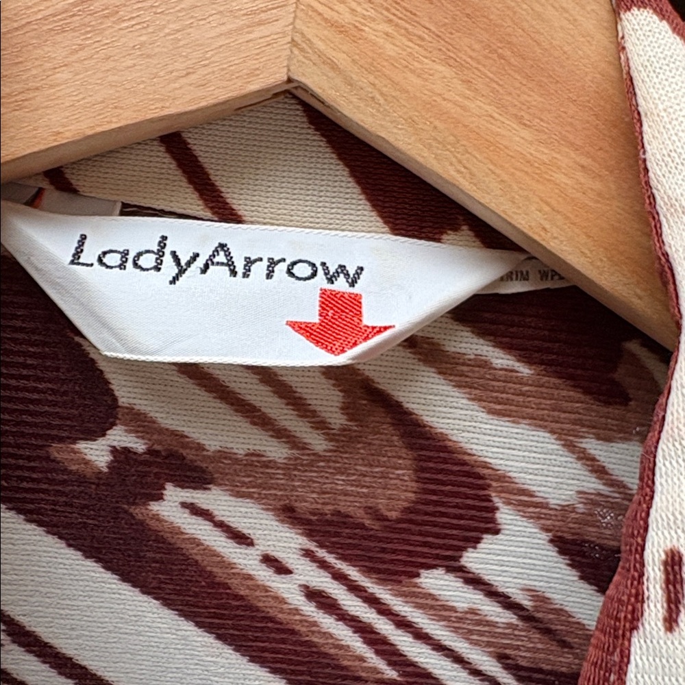 Vintage 1970's Lady Arrow Abstract Print Long Sleeve Button Up Shirt - Picture 7 of 15